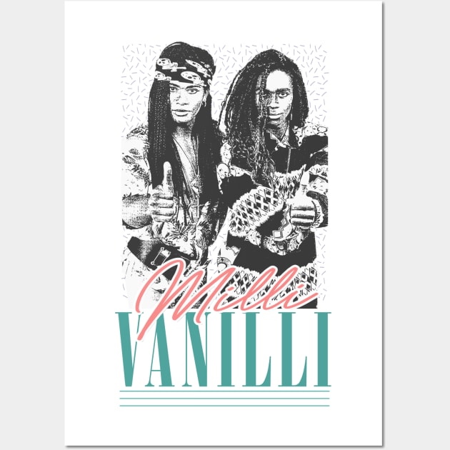 Milli Vanilli  /\/\\/  Vintage Style 90s Aesthetic Design Wall Art by DankFutura